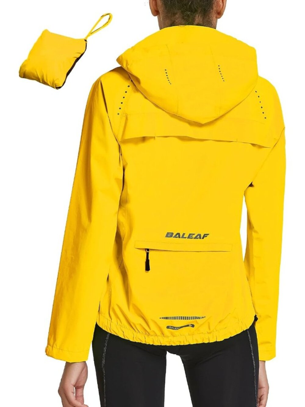 〽️Light Yellow Women's Packable Waterproof Windbreaker Hooded Rain Coat Outdoor